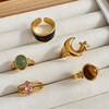 Lote de 5 Anillos Ajustables – Enchape de Oro 18K