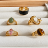 Lote de 5 Anillos Ajustables – Enchape de Oro 18K