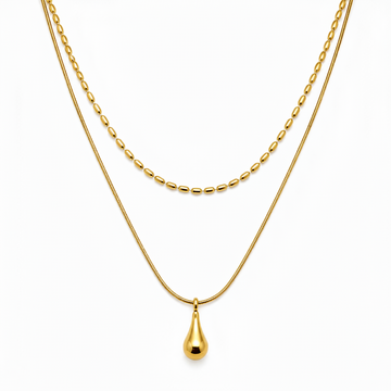 Collar Doble Gota - Enchape de Oro 18k