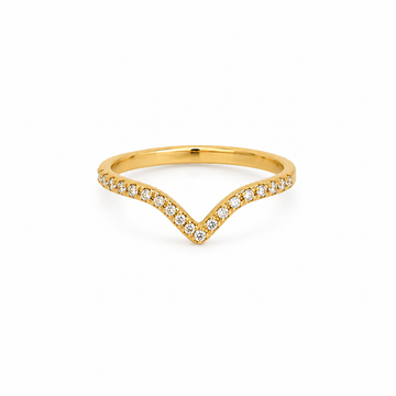 Anillo Chevron Brillante - Enchape de Oro Premium 18k