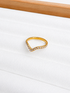 Anillo Chevron Brillante - Enchape de Oro Premium 18k