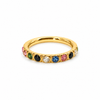 Anillo Cintillo Arcoíris - Enchape de Oro Premium 18k