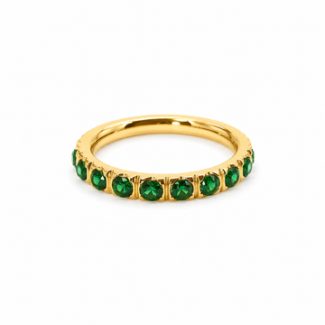 Anillo Cintillo Esmeralda - Enchape de Oro Premium 18k