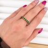 Anillo Cintillo Esmeralda - Enchape de Oro Premium 18k
