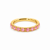 Anillo Cintillo Rosa - Enchape de Oro Premium 18k