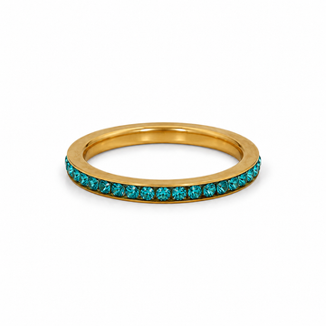 Anillo Cintillo Turquesa - Enchape de Oro 18k