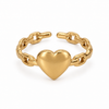 Anillo Corazón Eslabones - Ajustable - Enchape de Oro 18k