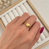 Anillo Corazón Eslabones - Ajustable - Enchape de Oro 18k