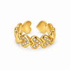 Anillo Corazones Brillo - Ajustable - Enchape de Oro 18k