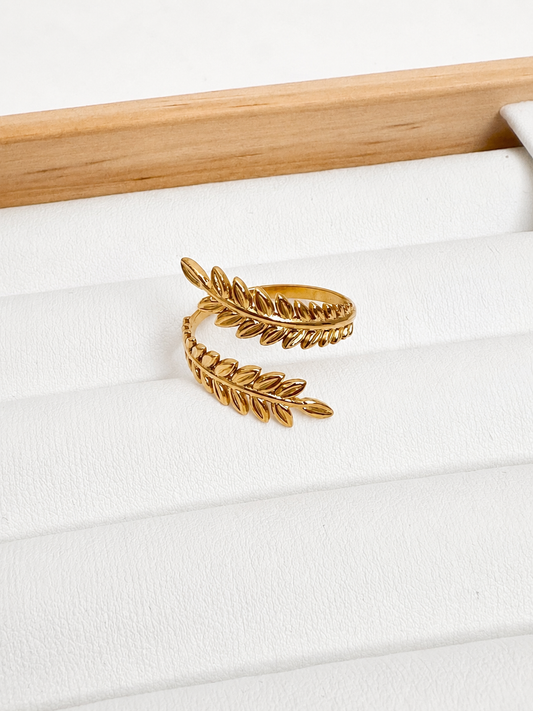 Anillo Espiga - Ajustable - Enchape de Oro 18k