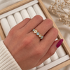 Anillo Flores Celestes - Ajustable - Enchape de Oro 18k
