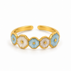 Anillo Flores Celestes - Ajustable - Enchape de Oro 18k