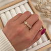 Anillo Flores Pastel -  Ajustable - Enchape de Oro 18k