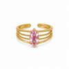 Anillo Marquesa Rosa - Ajustable - Enchape de Oro 18k