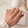 Anillo Serpiente Cobra - Ajustable - Enchape de Oro