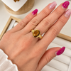 Anillo Ámbar - Ajustable - Enchape de Oro 18k