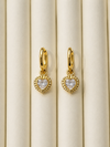Argollas Corazón Brillante - Enchape de Oro 18k