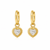 Argollas Corazón Brillante - Enchape de Oro 18k