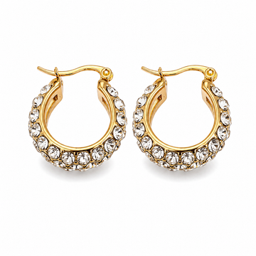 Argollas Pavé Brillante - Enchape de Oro 18k