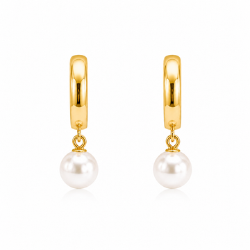 Argollas Perla Clásica - Enchape de Oro 18k