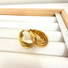 Argollas Triple Línea - Enchape de Oro 18k