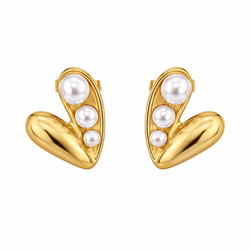 Aros Celestia perlada - Enchape de Oro 18k
