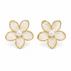 Aros Flor Perla Nácar - Enchape de Oro 18k