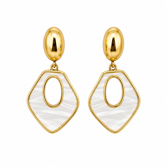 Aros Nácar Aurelia - Enchape de Oro 18k