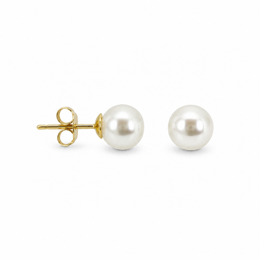 Aros Perla Clásica - Enchape de Oro 18k