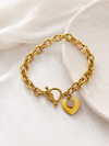 Pulsera Corazón con brillos - Enchape de Oro 18k