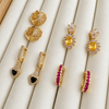 Lote 4 Pares de Aros brillantes– Baño de Oro 18K