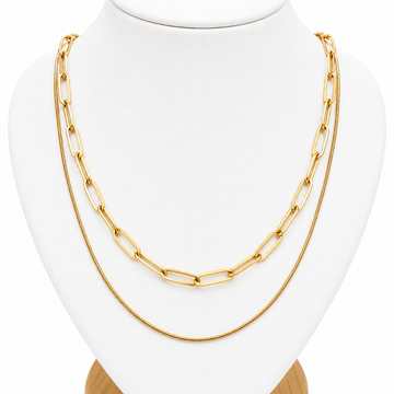 Cadena Doble Éclat - Enchape de Oro 18k