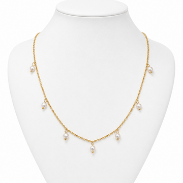Collar Perlas Colgantes - Enchape de Oro 18k