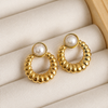 Aros Perla Orbital - Enchape de Oro 18k