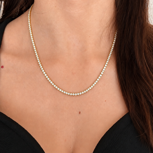 Cadena Tennis - Enchape de Oro 18k