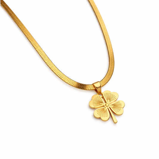 Collar Trébol de la Suerte - Enchape de Oro 18k