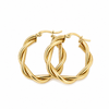 Argollas Onduladas Twist - 3 cm - Enchape de Oro 18k