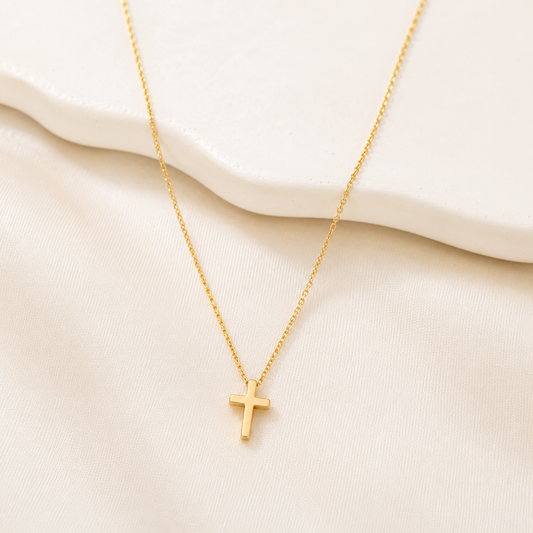 Collar Cruz Minimalista - Enchape de Oro 18k
