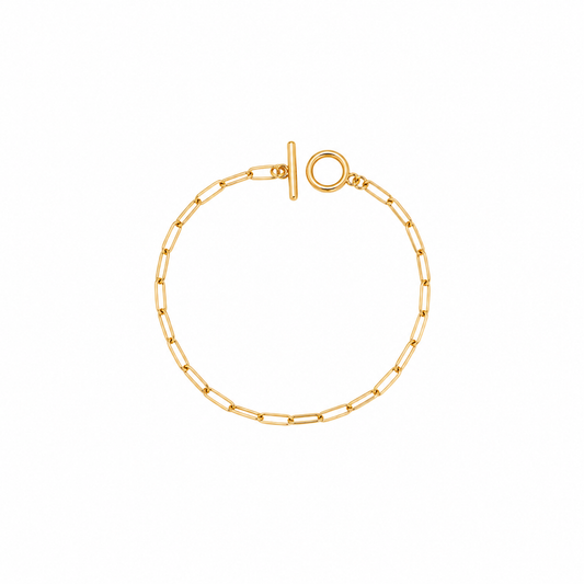 Pulsera Eslabón Timón - Enchape de Oro 18k
