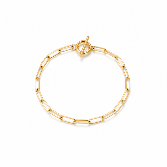 Pulsera Eslabón Timón - Enchape de Oro 18k