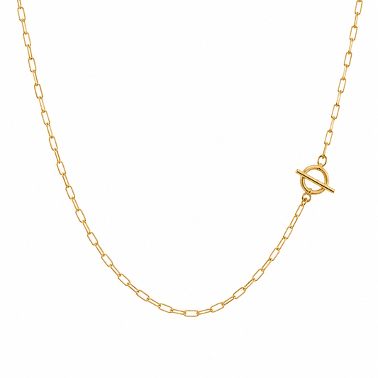 Collar Eslabón Timón - Enchape de Oro 18k