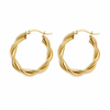 Argollas Onduladas Twist - 3 cm - Enchape de Oro 18k
