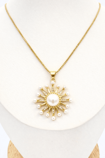 Collar Sol Perlado – Baño Oro 18K