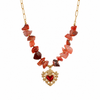 Collar Corazón Carmesí - Enchape de Oro 18k - 45cm