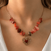 Collar Corazón Carmesí - Enchape de Oro 18k - 45cm