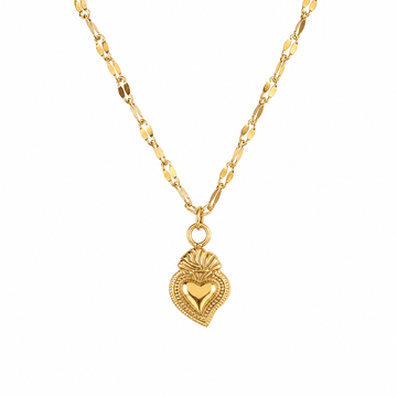 Collar Corazón Divino - Enchape de Oro 18k - 43cm