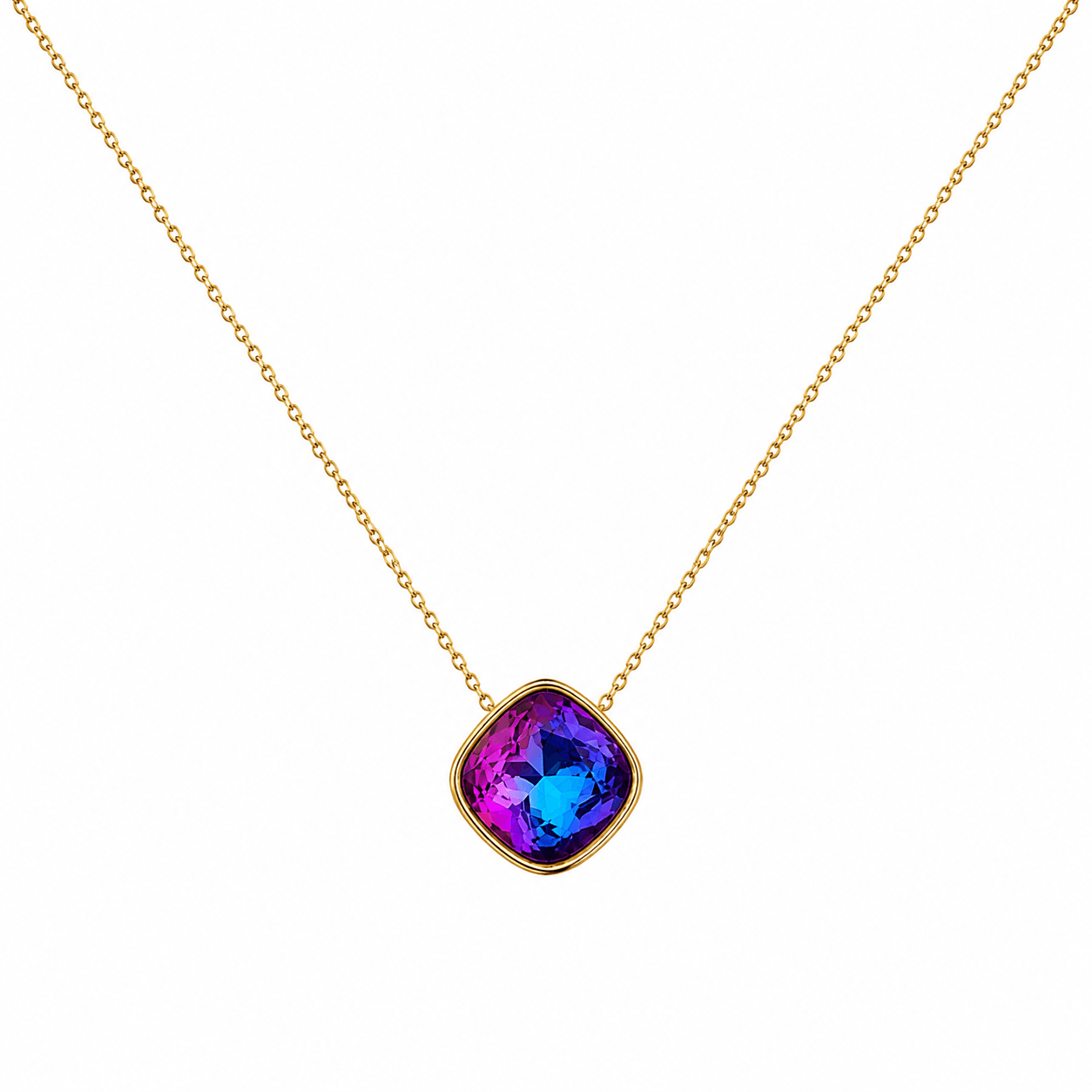 Collar Cristal Aurora - Enchape de Oro 18k