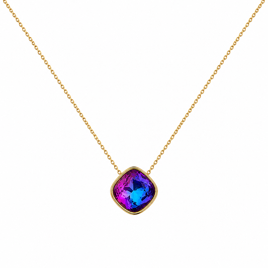 Collar Cristal Aurora - Enchape de Oro 18k