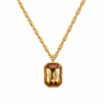 Collar Cristal Ámbar Elegance - Enchape de Oro 18k - 45cm