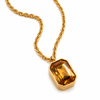 Collar Cristal Ámbar Elegance - Enchape de Oro 18k - 45cm